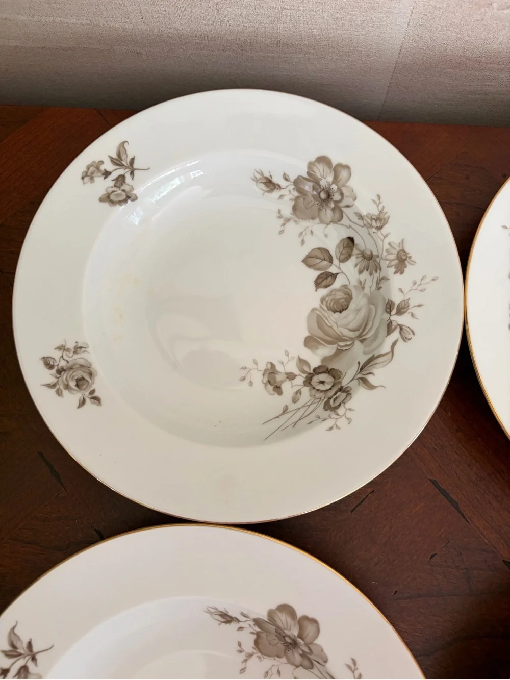Vintage Johann Haviland Twilight Rose Set of 4 Cereal/Soup Bowls, Bavaria German